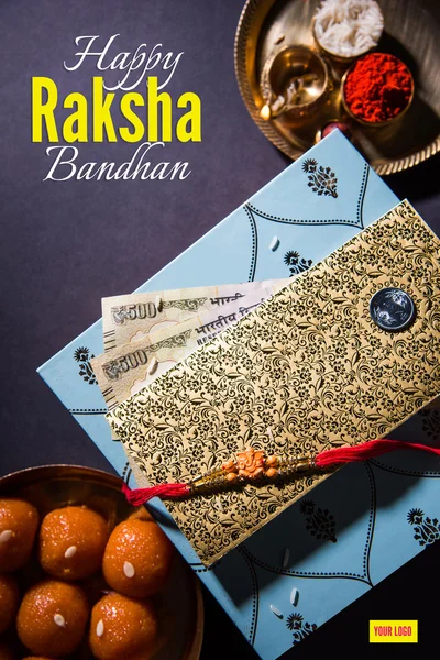 Artwork for Rakhi or Raksha Bandhan Greeting card — Stock Photo, Image