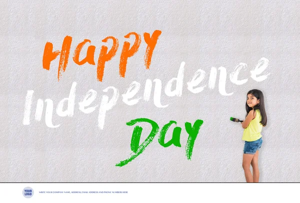 Independence day of india greeting card, happy independence day, 15 August greetings — Stock Photo, Image