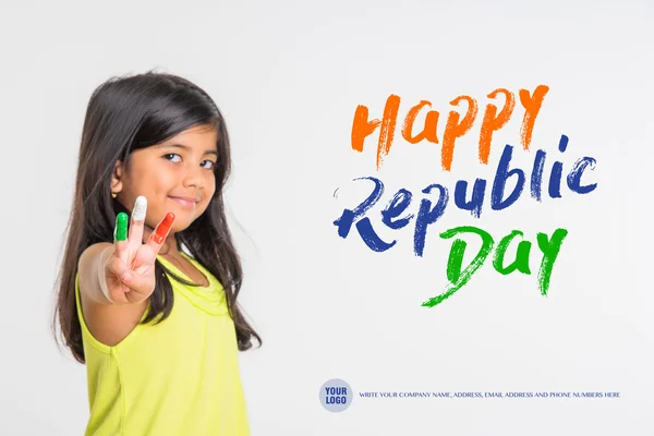 Joyeux Jour de la République de l'Inde carte de voeux, 26 janvier salutations — Photo