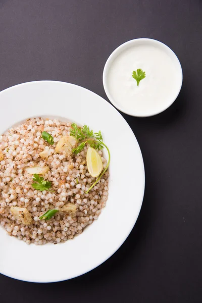 Sabudana Khichadi - An authentic dish from Maharashtra made with sago seeds, served with curd