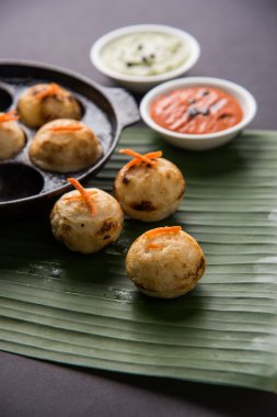 güneyde Hint popüler gıda Appe veya Appam veya Rava Appe