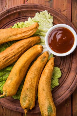 biber pakora veya mirch pakoda veya mirchi bhaji