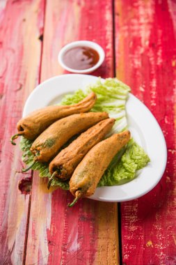 Biber Pakora, son derece lezzetli ve ağız sulandıran snack Pakistan ve Hindistan halkların