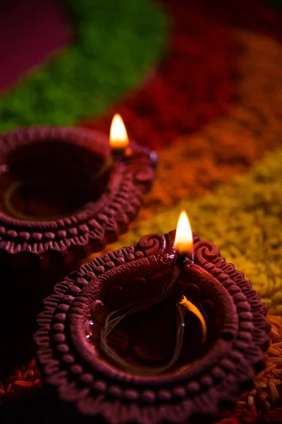 Beautiful diwali diya or oil lamp, selective focus — Stock Photo, Image