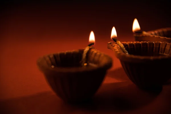 Beautiful diwali lighting or diya, selective focus — Stock Photo, Image