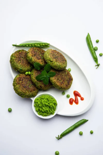 Hara Bhara Kabab Lub Kebab Jest Indyjski Wegetariański Przepis Przekąska — Zdjęcie stockowe