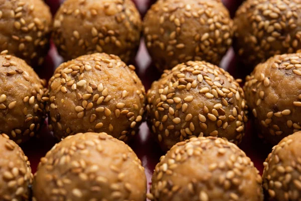 Sesame Seed Jaggery Ball Til Laddo Tilgul Til Gul Laddu — 图库照片