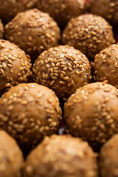 Sesame Seed Jaggery Ball Til Laddo Tilgul Til Gul Laddu — 图库照片