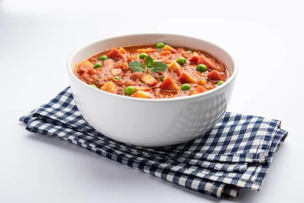 Carrot Curry Garar Gravy Sabzi Made Using Tomato Puree Spices — Stock Photo, Image