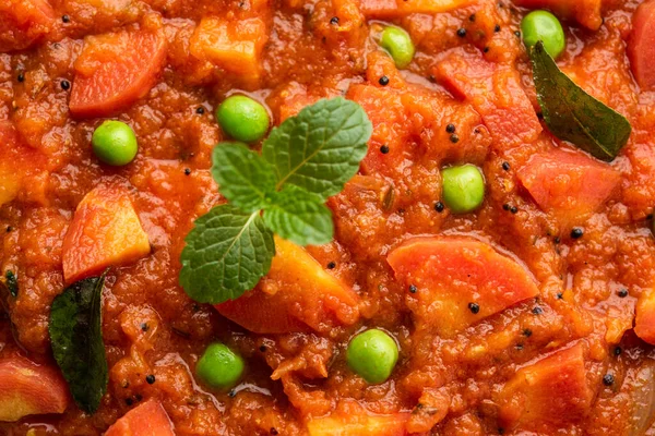 Carrot Curry Garar Gravy Sabzi Made Using Tomato Puree Spices — Stock Photo, Image