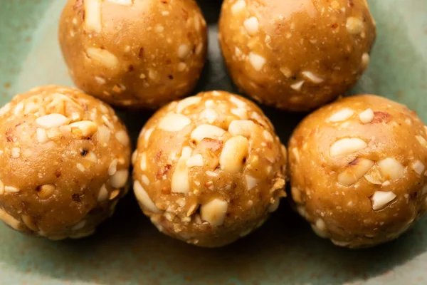 Ladoo Amendoim Doce Indiano Mungfali Laddo Amendoim Laddu Feitos Com — Fotografia de Stock