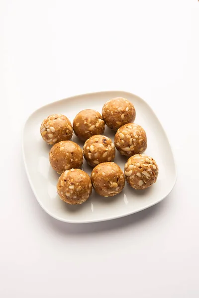 Ladoo Amendoim Doce Indiano Mungfali Laddo Amendoim Laddu Feitos Com — Fotografia de Stock