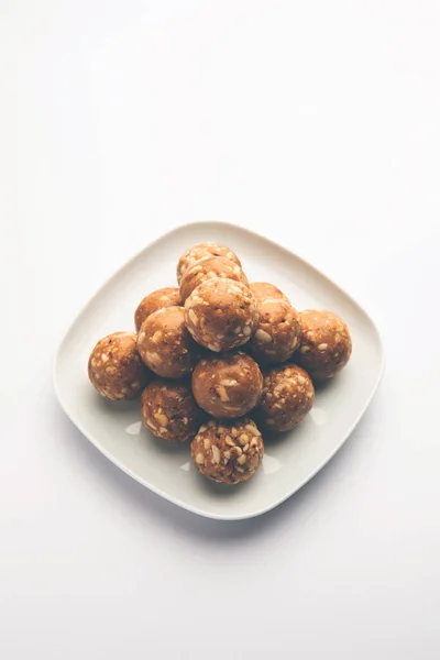 Ladoo Amendoim Doce Indiano Mungfali Laddo Amendoim Laddu Feitos Com — Fotografia de Stock