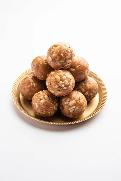 Ladoo Arachide Douce Indienne Mungfali Laddo Aux Arachides Laddu Base — Photo