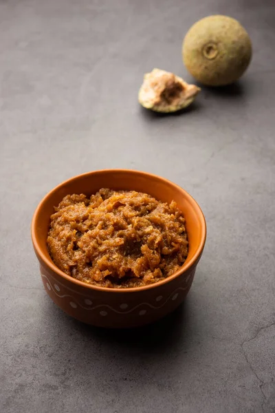 Wood Apple Kavath Chutney Sour Sweet Side Dish Recipe India — Stock Photo, Image