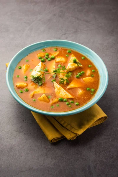 Aloo Matar Paneer Recept Uit India Gemaakt Van Aardappelgroene Erwten — Stockfoto