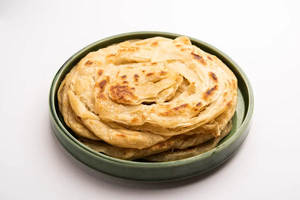 Laccha Paratha Layered Puffed Flatbread Lots Ghee Oil — Stock Photo, Image