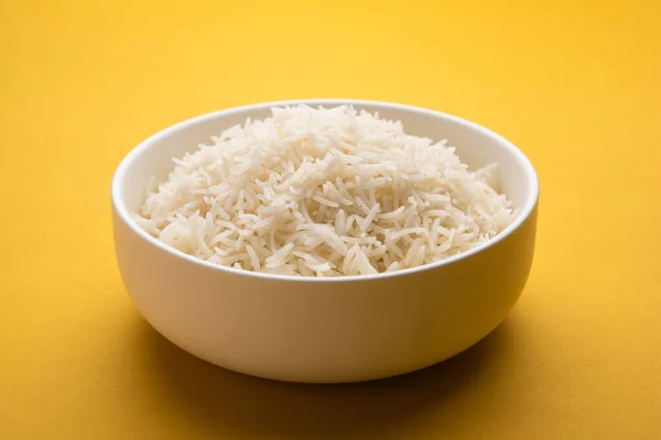 Aromatic Long Basmati Cooked Plain Rice Indian Main Course Food — Stock fotografie