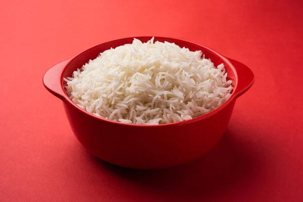 Aromatic Long Basmati Cooked Plain Rice Indian Main Course Food — Fotografia de Stock