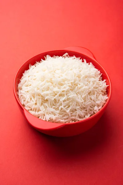 Aromatic Long Basmati Cooked Plain Rice Indian Main Course Food — ストック写真