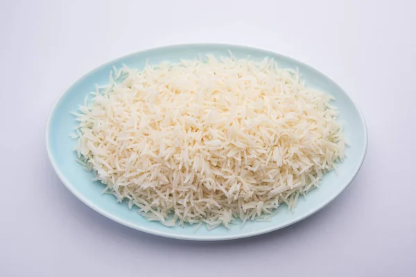 Ароматичний Довгий Басматі Приготований Простий Рис Основним Продуктом Харчування Індіанців — стокове фото