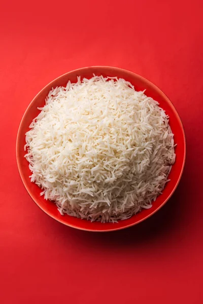 Aromatic Long Basmati Gătit Simplu Orez Este Fel Mâncare Indian — Fotografie, imagine de stoc