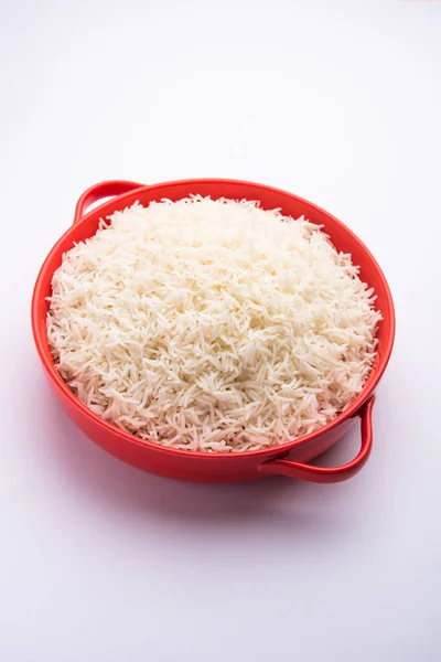Aromatic Long Basmati Cooked Plain Rice Indian Main Course Food —  Fotos de Stock