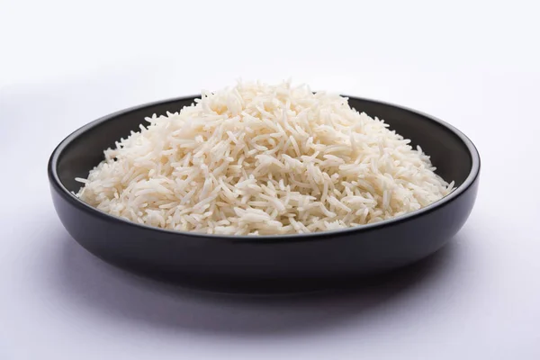 Aromatic Long Basmati Cooked Plain Rice Indian Main Course Food — Stock fotografie