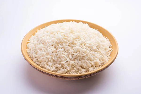 Aromatic Long Basmati Cooked Plain Rice Indian Main Course Food — Foto de Stock