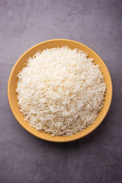 Aromatic Long Basmati Cooked Plain Rice Indian Main Course Food — Stock Photo, Image