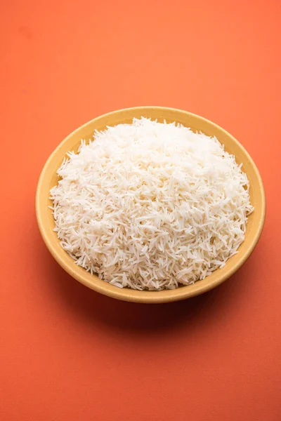 Aromatic Long Basmati Cooked Plain Rice Indian Main Course Food — ストック写真