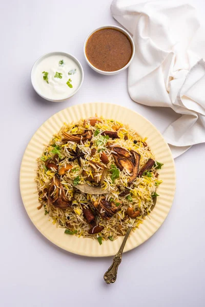 Kathal Biryani Made Using Raw Jackfruit Pieces Cooked Slowly Variety — Foto Stock