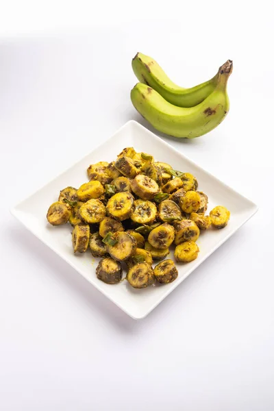 Сырой Банан Сабзи Kacchey Kele Sabji Популярны Прибрежных Штатах Индии — стоковое фото