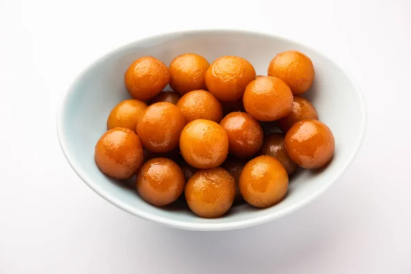 Gulab Jamun Ist Ein Süßer Knödel Auf Milchbasis Der Indien — Stockfoto