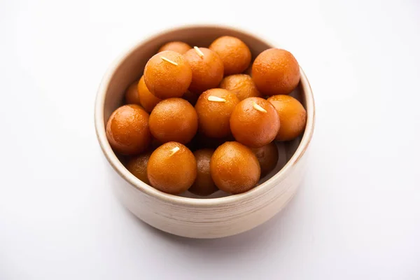 Gulab Jamun Είναι Ένα Γάλα Στερεάς Βάσης Γλυκό Ζυμαρικά Δημοφιλής — Φωτογραφία Αρχείου