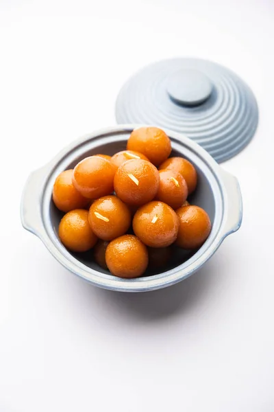 Gulab Jamun Είναι Ένα Γάλα Στερεάς Βάσης Γλυκό Ζυμαρικά Δημοφιλής — Φωτογραφία Αρχείου