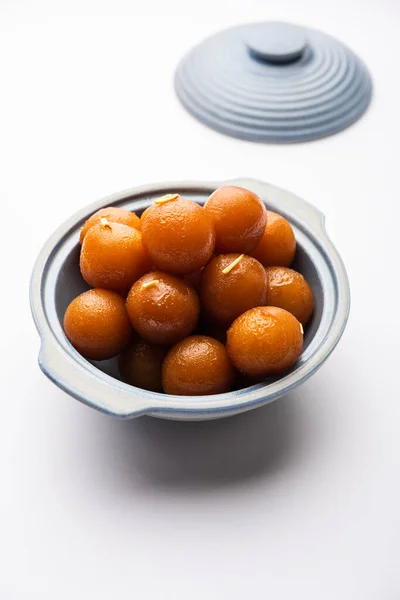 Gulab Jamun Είναι Ένα Γάλα Στερεάς Βάσης Γλυκό Ζυμαρικά Δημοφιλής — Φωτογραφία Αρχείου