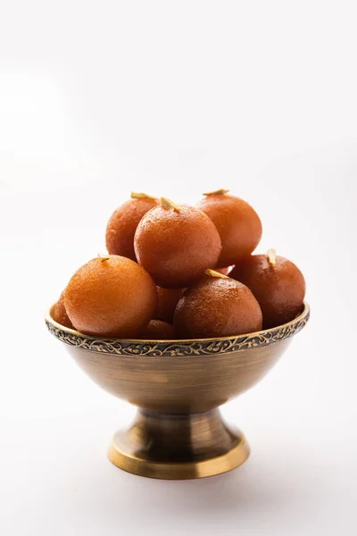 Gulab Jamun Ist Ein Süßer Knödel Auf Milchbasis Der Indien — Stockfoto