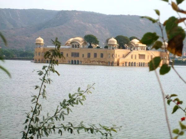 Jal Mahal Palácio Água Meio Lago Man Sagar Cidade Jaipur — Fotografia de Stock