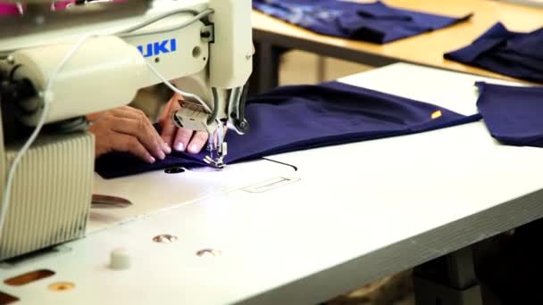 Costurera Trabajando con una máquina de coser — Vídeo de stock