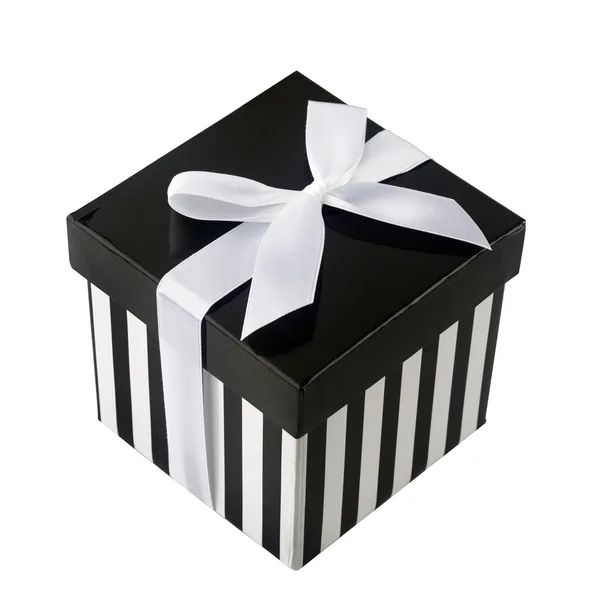 Closed box with black and white stripes — Stock Photo, Image