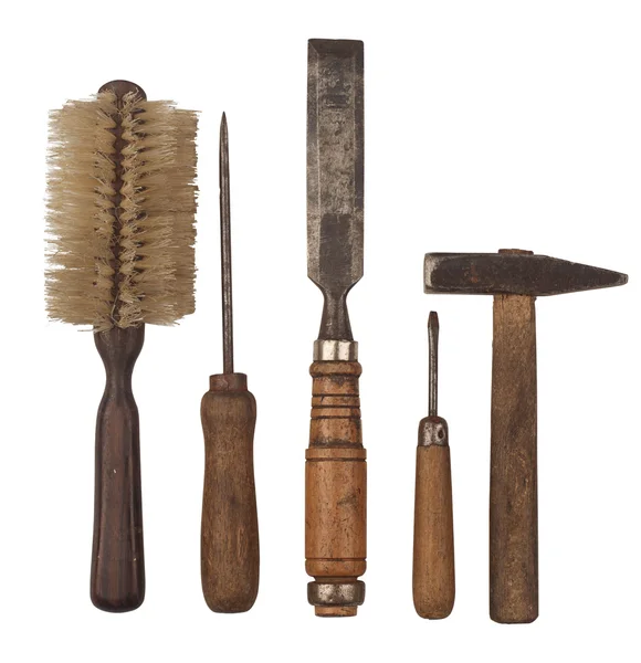 Παλιά εργαλεία με ξύλινα χερούλια — Φωτογραφία Αρχείου