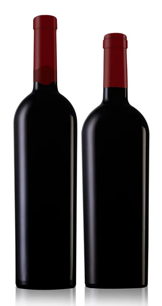 Duas garrafas de vinho tinto — Fotografia de Stock