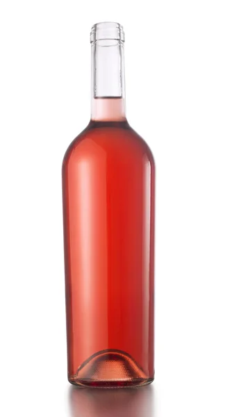 Unlabeled rose wine bottle isolated on white — Stock Photo, Image