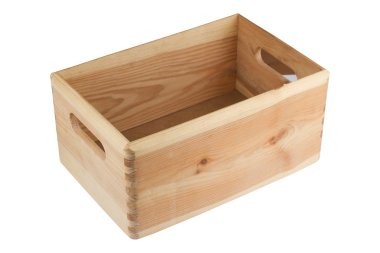 kolları ile boş ahşap sandık