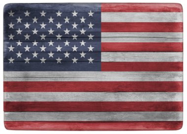 Ahşap tahta üzerinde Amerikan bayrağı
