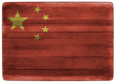 Ahşap tahta üzerinde Çin bayrağı
