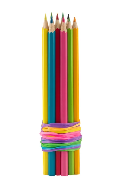 Πολλοί μολύβια δεμένα με λάστιχο — Φωτογραφία Αρχείου