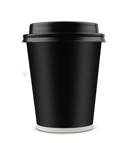 Black coffee takeaway cup isolated on white — Stock Photo, Image