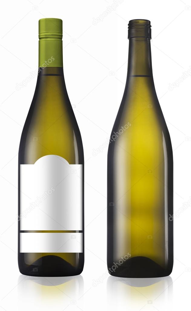 Chardonnay burgundy white wine bottle